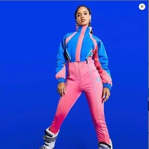 NWT ASOS 4505 Sz 4 Pink Blue 80’s Style Snowsuit